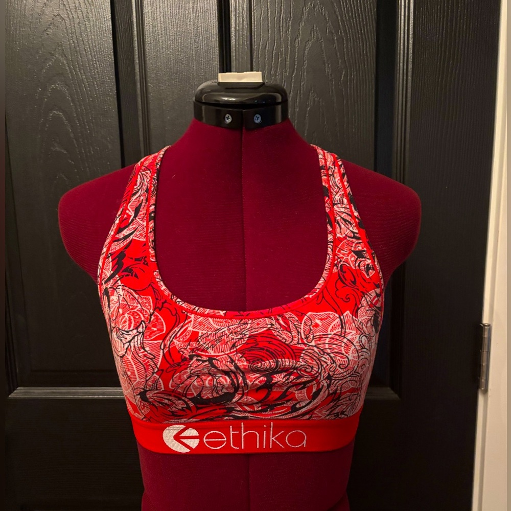ETHIKA Tiger Beam Sports Bra (Red Combo)